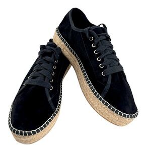 Toni Pons Womens Platform Suede Espadrilles EU40 Black Parisian Boho Coastal